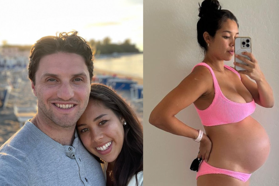 Alex Kerfoot and his wife Marissa are expecting their first child. (Images via Instagram/@marissab_6)
