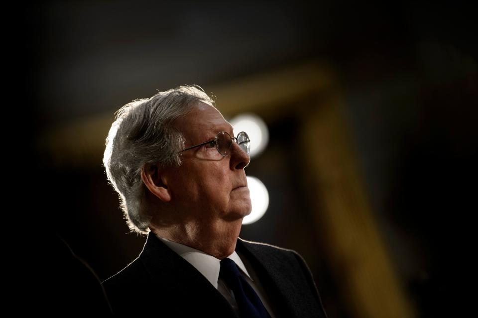 Senate Majority Leader Mitch McConnell (R-Ky.) said Tuesday that he would add the First Step Act to the Senate's schedule for December. (Photo: BRENDAN SMIALOWSKI via Getty Images)