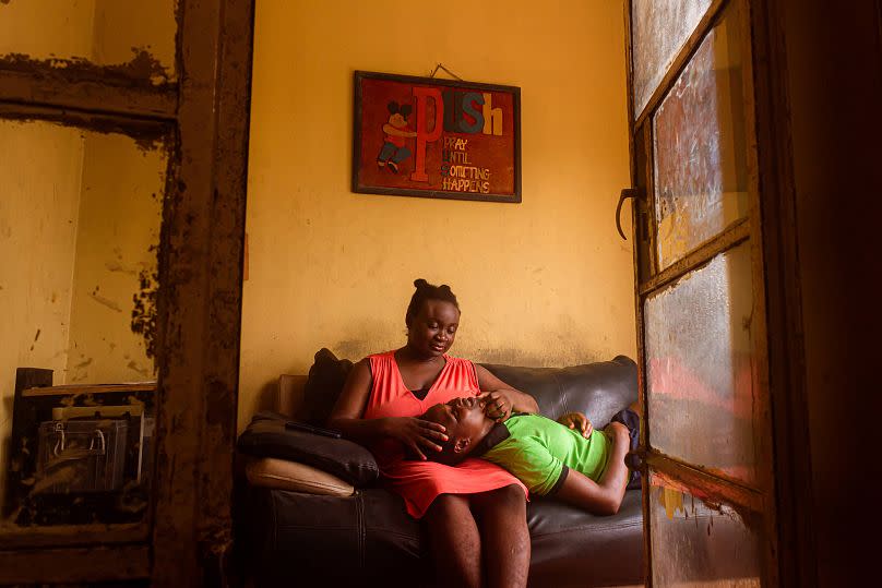 Ife in her home in Nigeria.