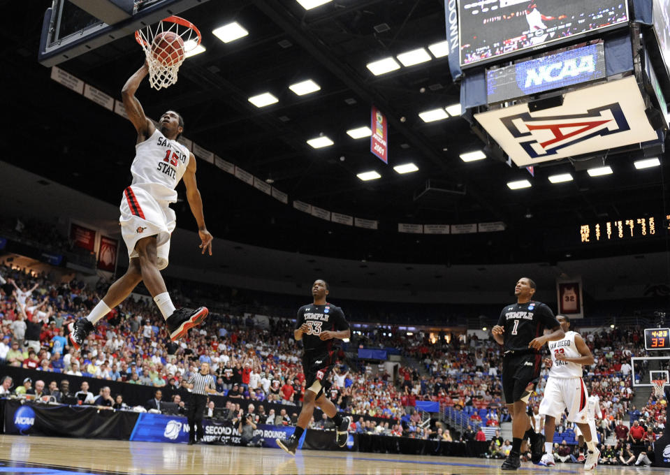 After just two seasons at San Diego State, Kawhi Leonard was taken with the 15th overall pick in the 2011 NBA draft. (AP)