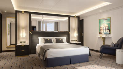 A Queens Grill Suite rendering on Cunard&#x002019;s newest ship Queen Anne