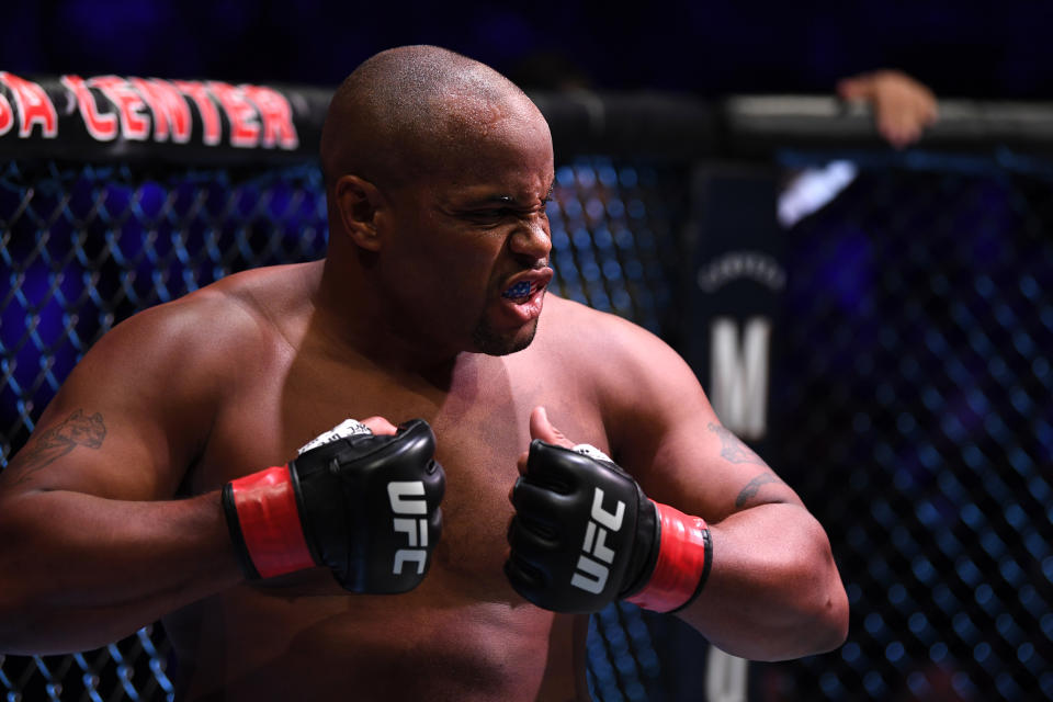 ANAHEIM, CALIFORNIA - AUGUST 17:  Daniel Cormier stands in his corner prior to his heavyweight championship bout against Stipe Miocic during the UFC 241 event at the Honda Center on August 17, 2019 in Anaheim, California. (Photo by Josh Hedges/Zuffa LLC/Zuffa LLC via Getty Images)