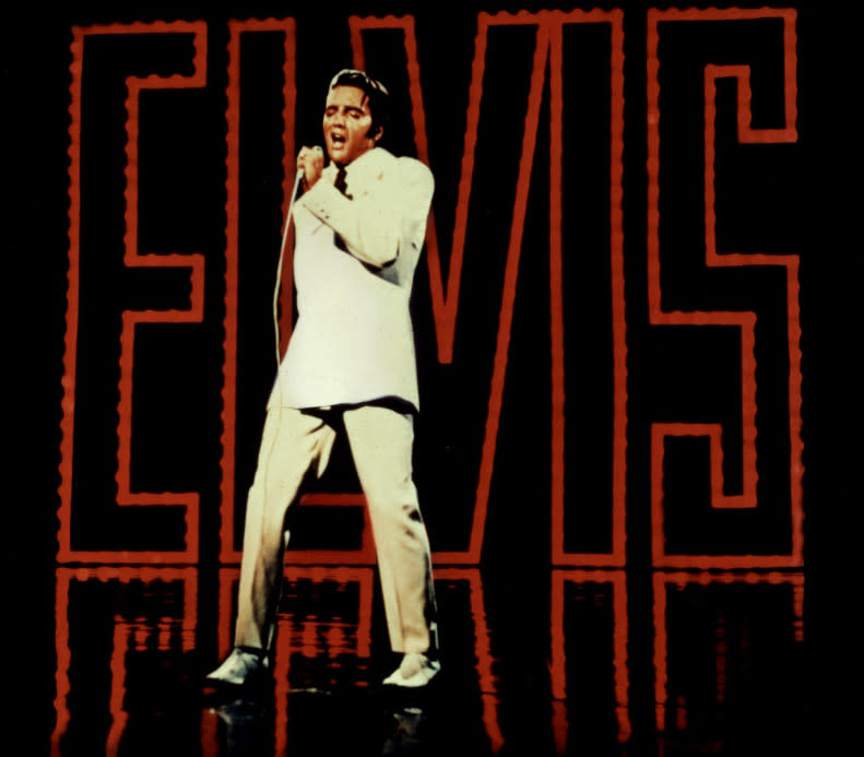 Elvis’s name is spelled out in lights in the beginning of his 1968 “Comeback Special.” (Photo: Courtesy of Everett Collection)