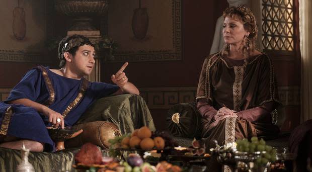 Craig Roberts and Kim Cattrall in Horrible Histories (Altitude Films)