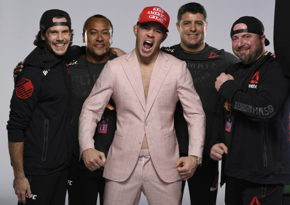 LAS VEGAS, NEVADA - SEPTEMBER 19: Colby Covington poses for a portrait after his victory during the UFC Fight Night event at UFC APEX on September 19, 2020 in Las Vegas, Nevada. (Photo by Todd Lussier/Zuffa LLC)