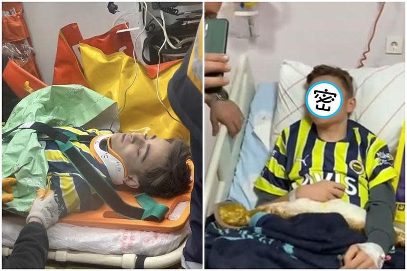 一名16歲足球小將卡米爾坎（Kamilcan Ağdaş）被埋119小時幸運獲救，因外型俊美加上幸運生還，後續動態備受關注。（翻攝自Fenerbahçe SK推特）