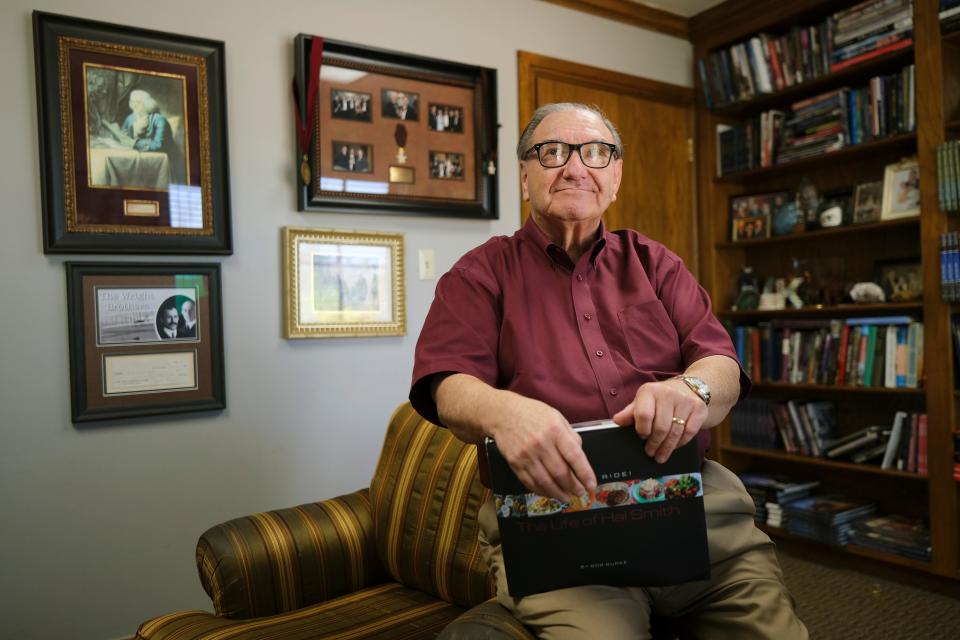 As a journalist, historian Bob Burke has written more than 100 nonfiction books, many of them biographies of noted Oklahomans like Will Rogers, Wiley Post and former governors George Nigh and David Boren. Here he holds one of his most recent works,  "What a Ride: The Life of Hal Smith."