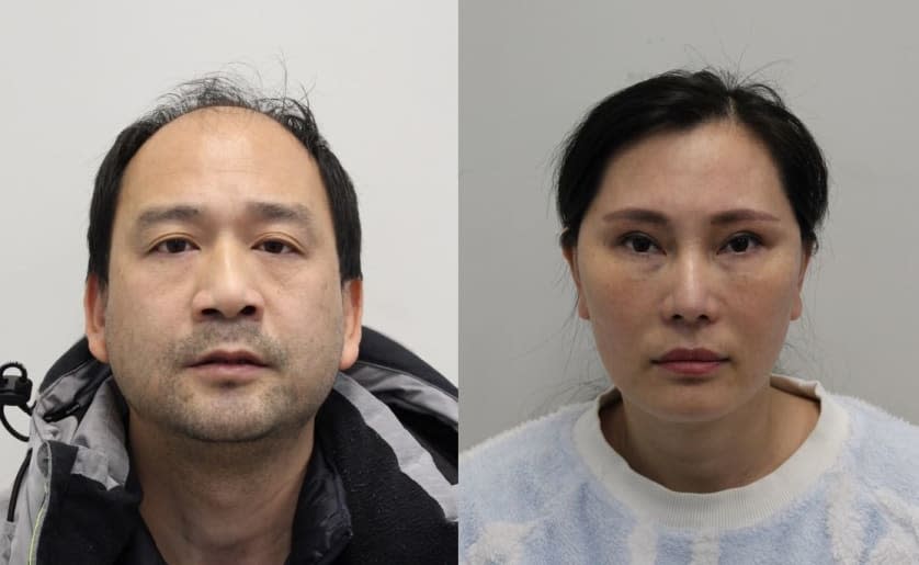 <p>Wai Tsang, 52 and Wenwen Pan, 40, found guilty of human trafficking</p> (Met Police)