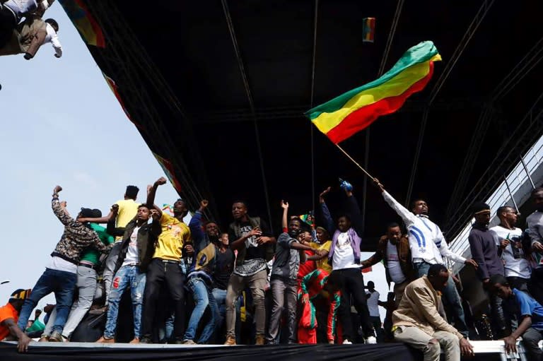 Tens of thousands of people attended Ethiopian Prime Minister Abiy Ahmed's first rally since coming to office in April