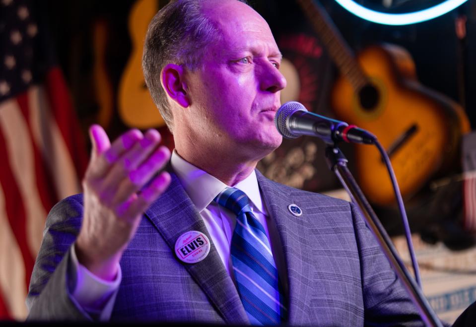 Senate Majority Leader Jack Johnson, R-Franklin, seen here in March for an event related to the ELVIS Act.