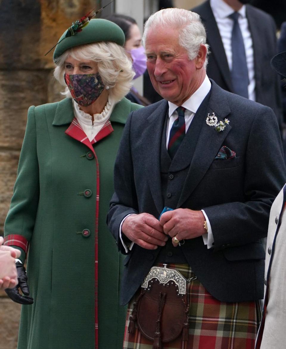 Camilla and Charles arrive at the Scottish Parliament (Andrew Milligan/PA) (PA Wire)