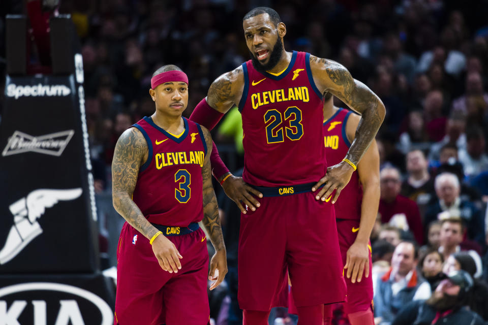 We're not going to say Isaiah Thomas and LeBron James hate each other, but we're not going to <i>not</i> say that, if you know what we mean. (Photo: Jason Miller via Getty Images)