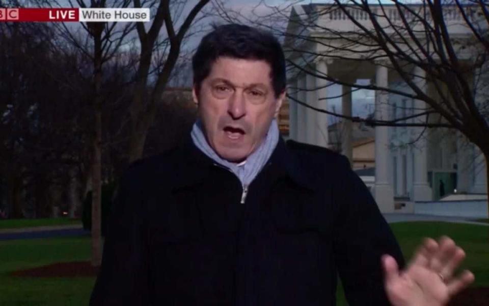 BBC North America Editor Jon Sopel outside the White House - BBC