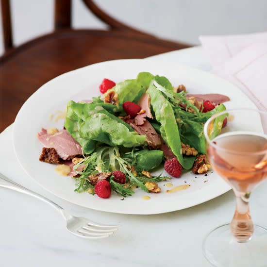 Smoked-Duck Salad with Walnuts and Raspberries