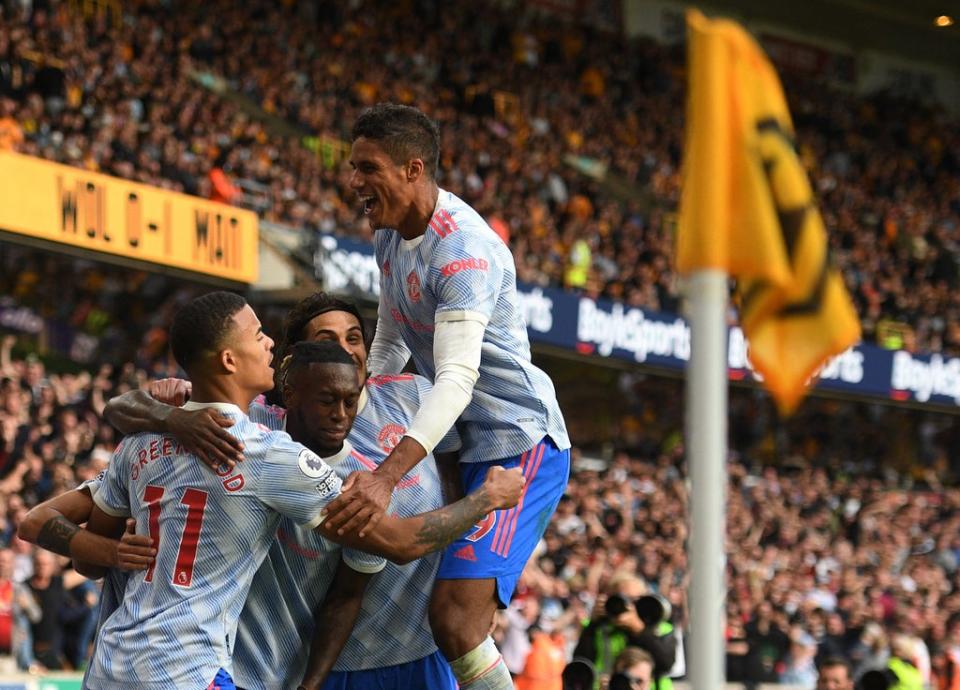 Centre-back Raphael Varane (right)signed for Manchester United this summer  (AFP via Getty Images)