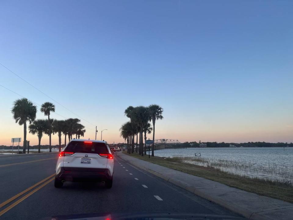 Traffic is backed up the evening of Oct. 24 at the Woods Memorial Bridge in Beaufort. The South Carolina Department of Transportation is working on a project to fix malfunctions that have caused a spate of bridge closures in recent weeks.