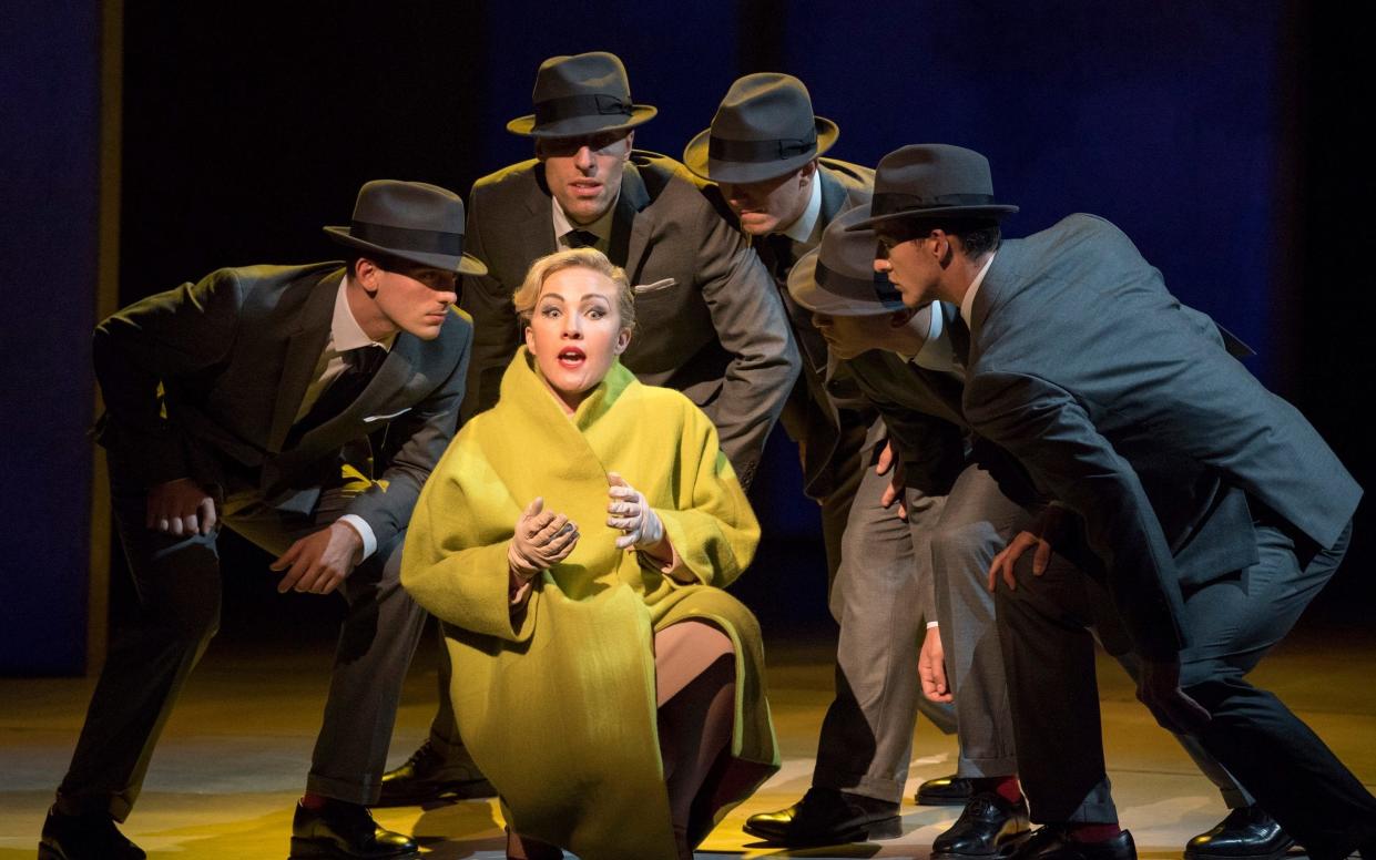 Sasha Cooke (centre) in the title role of Nico Muhly's opera Marnie - amx