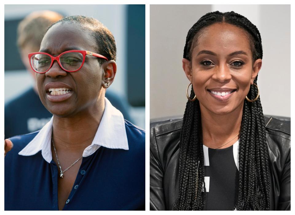 Nina Turner, left, and Shontel Brown / Credit: AP Photo/Phil Long, AP Photo/Tony Dejak