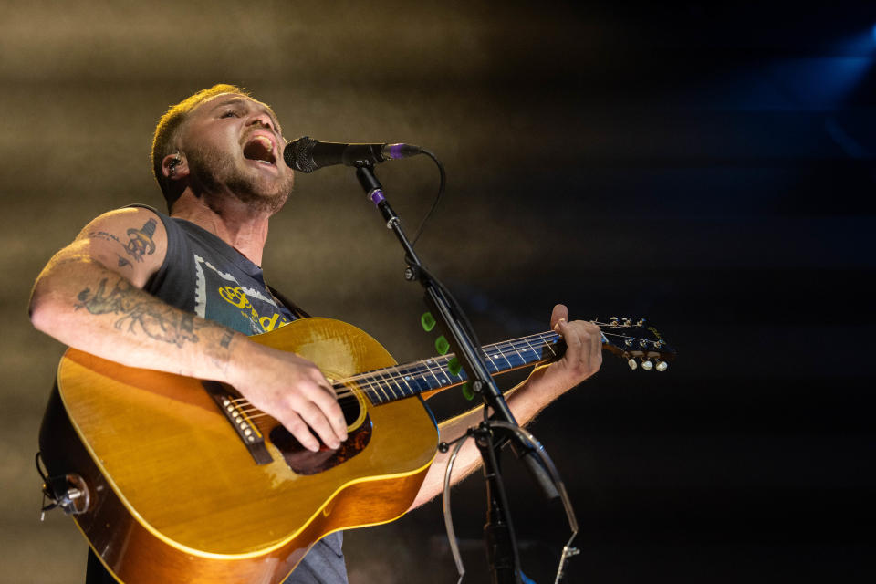 Zach Bryan performs at the BOK Center in Tulsa. The two-night stop on his tour brought more than 37,000 fans to the arena, according to a venue representative.