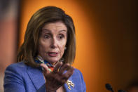 House Speaker Nancy Pelosi of Calif., speaks during a news conference on Capitol Hill, Thursday, July 2, 2020, in Washington. (AP Photo/Manuel Balce Ceneta)