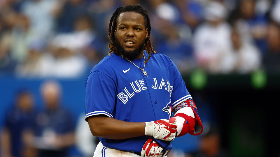 Blue Jays first baseman Vladimir Guerrero Jr. won't participate in the World Baseball Classic. (Photo by Vaughn Ridley/Getty Images)