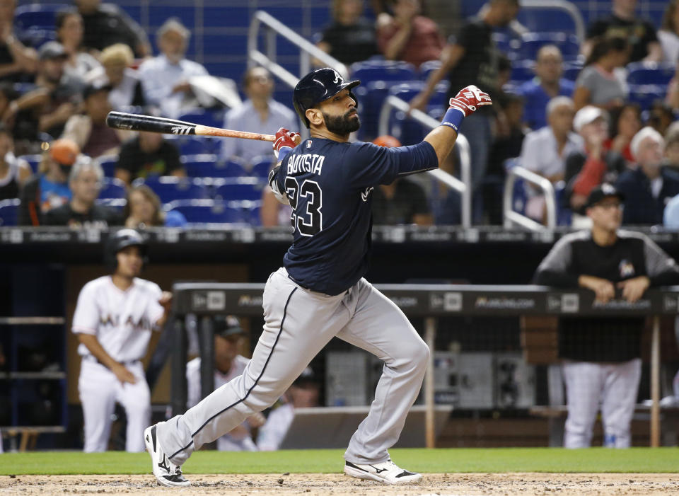 Jose Bautista is staying in the NL East after signing a major league contract with the Mets. (AP Photo)