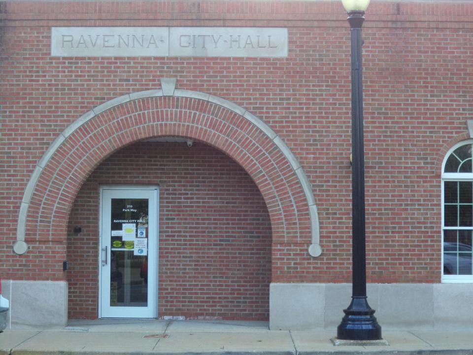 Ravenna City Hall, as seen in a Record-Courier file photo.