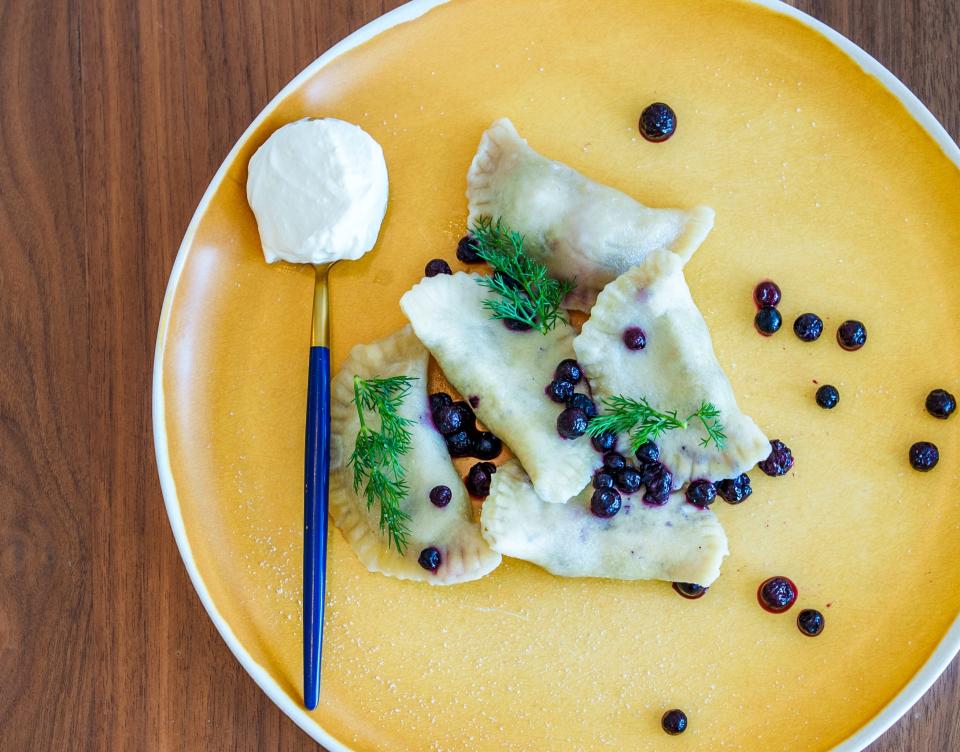 Ukrainian-inspired pierogies are served at the Tequesta Table café.