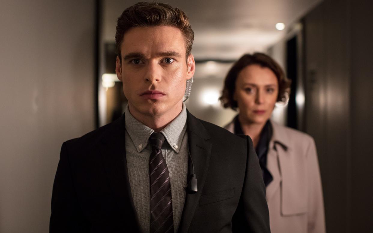 Richard Madden in The Bodyguard - WARNING: Use of this copyright image is subject to the terms of use of BBC Pictures' Digital Picture Service (BBC Pictures) as set out at www.bbcpictures.co.uk. In particular, this image may only be published by a registered User of BBC Pictures for editorial use for the purpose of publicising the relevant BBC programme, personnel or activity during the Publicity Period which ends three review weeks following the date of transmission and provided the BBC and the copyright holder in the caption are credited. For any other purpose whatsoever, including advertising and commercial, prior written approval from the copyright holder will be required.
