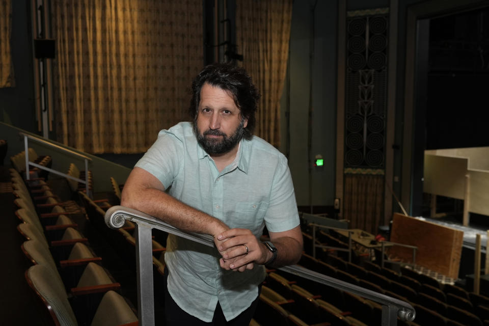 Michel Hausmann, co-founder and director of Miami New Drama, stands in the theater, Wednesday, June 26, 2024, in Miami Beach, Fla. The theater lost $150,000 this year after Gov. Ron De Santis vetoed $32 million in arts funding. Hundreds of arts and culture organizations in the state are scrambling to fill a budget gap in a move that advocates say is going to devastate arts and culture in the state. (AP Photo/Marta Lavandier)