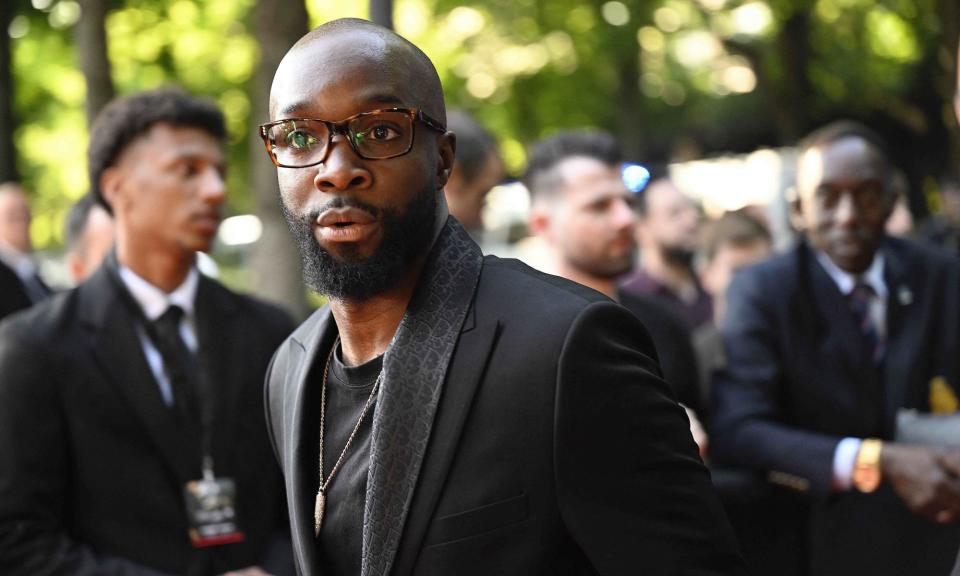 <span>Lassana Diarra at a meeting of the French professional footballers’ union in May 2023.</span><span>Photograph: Joly Victor/ABACA/Shutterstock</span>