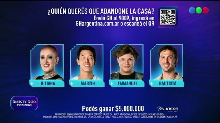 La placa de la gala de eliminación de Gran Hermano de este lunes 17 de junio