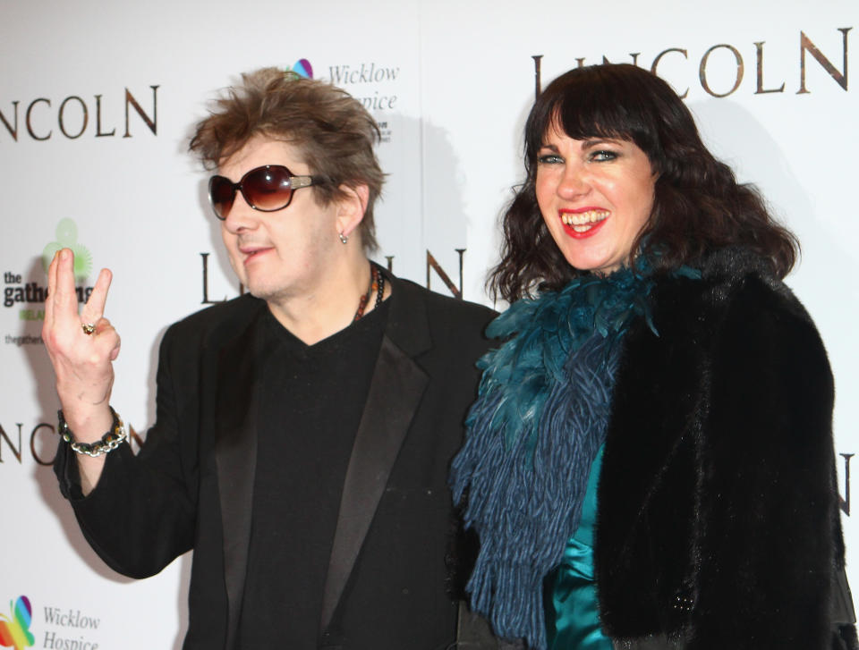 Shane MacGowan and Victoria Clarke attend the European premiere of 'Lincoln' on January 20, 2013 in Dublin, Ireland.  (Photo by Phillip Massey/WireImage)