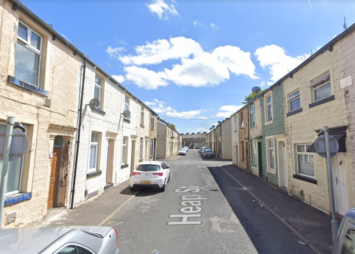 The one-year-old boy was found on Heap Street, Burnley (Google Maps)