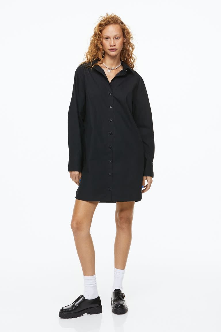 H&M Cotton Poplin Shirt Dress