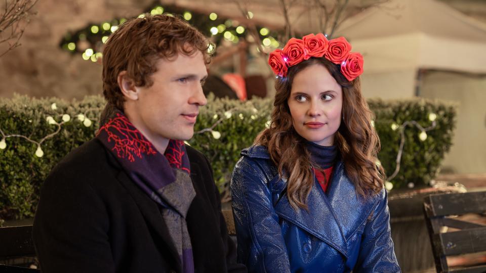 Sarah Ramos and William Moseley  sitting together in Christmas in Notting Hill