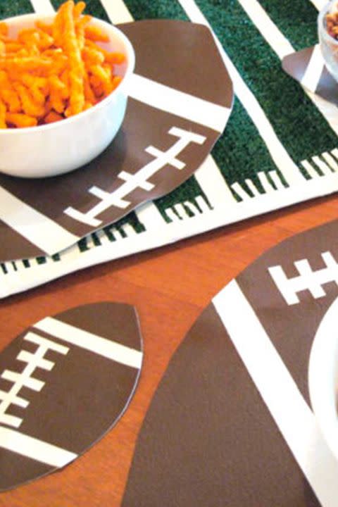 DIY Football-Shaped Placemats