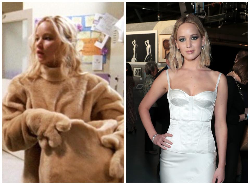 <p>Seguro que tampoco Jennifer Lawrence quiere recordar su debut en televisión. Fue en 2006 y le tocó ponerse un disfraz de un oso de peluche en un episodio de ‘Monk’ (2002-2009). (Foto: USA Network / Cindy Ord / Getty Images). </p>