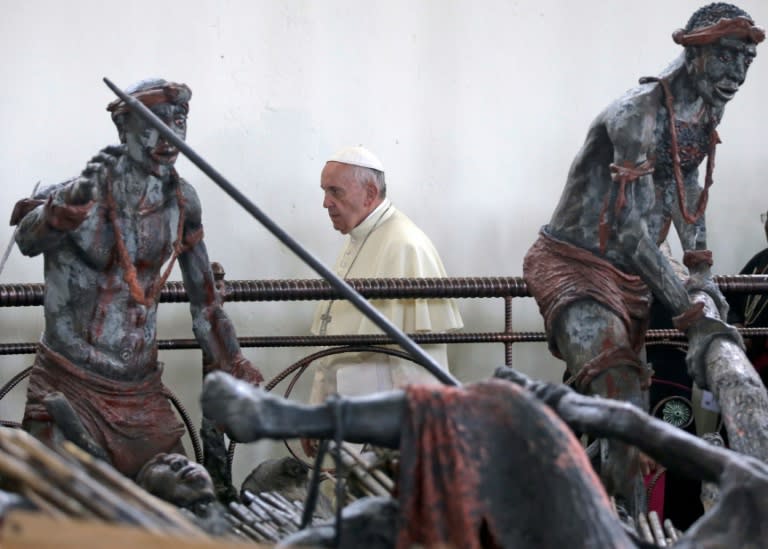 Pope Francis visited the Namugongo Martyrs' Shrine in Namugongo, Uganda, on November 28, 2015