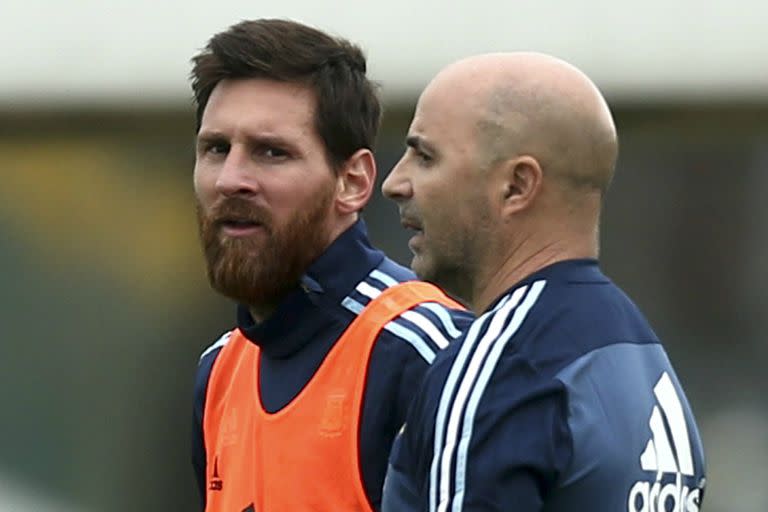 Lionel Messi y Jorge Sampaoli