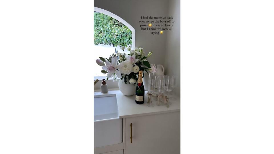 White kitchen with Moet 