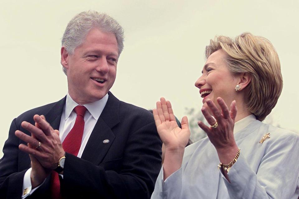 Everything’s fine: Hillary Clinton has long been asked to defend her decision to continue her marriage to Bill despite his infidelity (Getty Images)