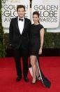 Actor Jason Bateman and wife Amanda Anka arrive at the 71st annual Golden Globe Awards in Beverly Hills, California January 12, 2014. REUTERS/Danny Moloshok (UNITED STATES - Tags: Entertainment)(GOLDENGLOBES-ARRIVALS)