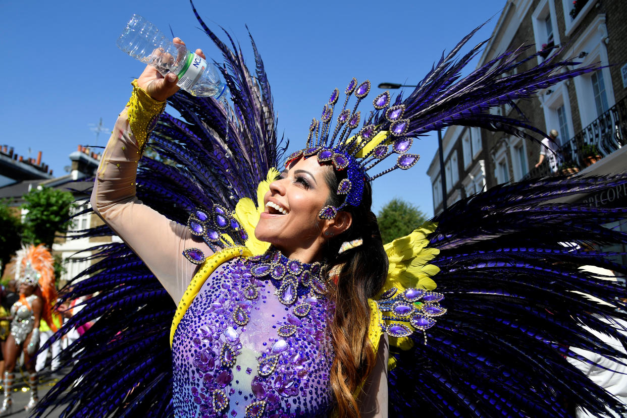 A reveller takes part in the Notting Hill Carnival in London, Britain August 26, 2019.(Photo: Toby Melville/Reuters)