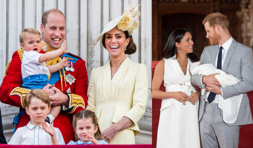 Además de sumar años, la familia real británica también ha añadido nuevos miembros en estos 10 años. Kate y William son padres de George, Charlotte y Louis, nacidos en 2013, 2015 y 2018 respectivamente. Meghan y Harry se han estrenado como papás este año con el pequeño Archie. (Foto: Samir Hussein / Dominic Lipinski / Getty Images)