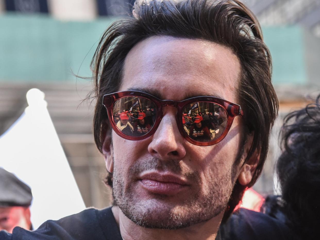 <p>Brandon Straka, founder of the ‘WalkAway’ movement, attends a rally in support of Donald Trump near Trump Tower on 23 March, 2019</p> (Getty Images)