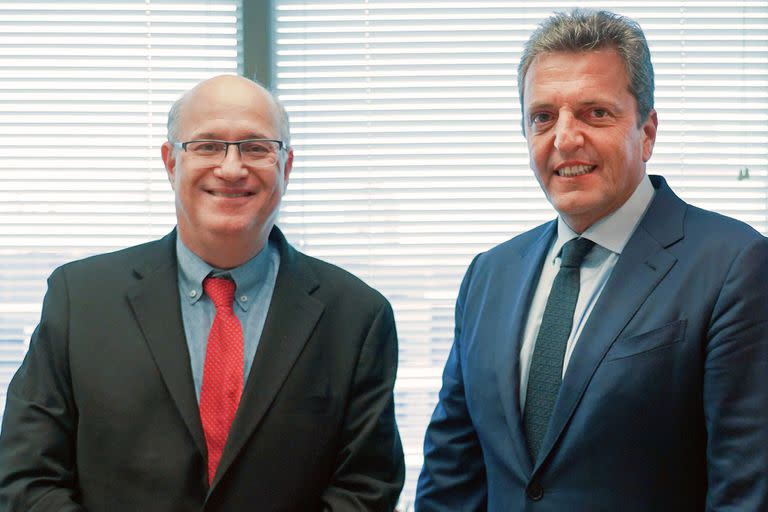 Sergio Massa con Ilan Goldfajn, del Banco Interamericano de Desarrollo