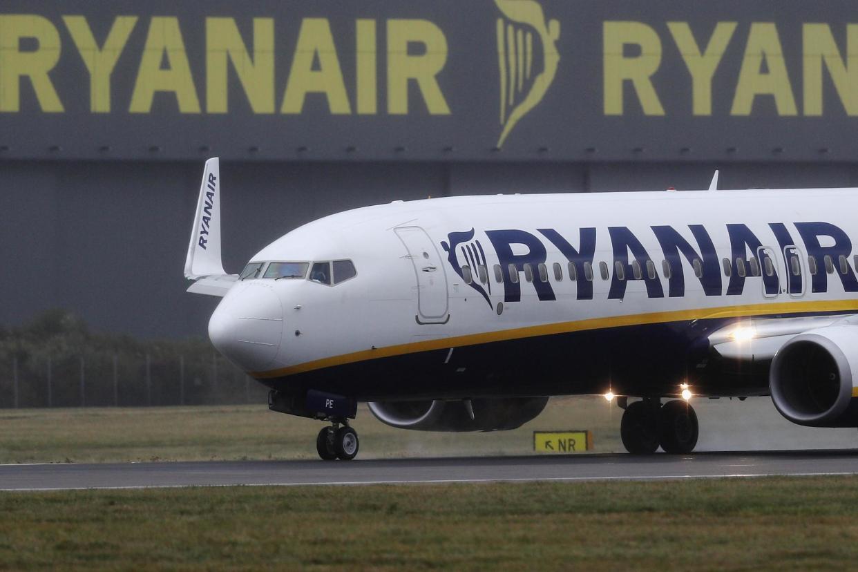 The wing of a Primera flight to Malaga clipped the tail of a Dublin-bound Ryanair aircraft as they were both on the taxiway (file photo): Getty Images
