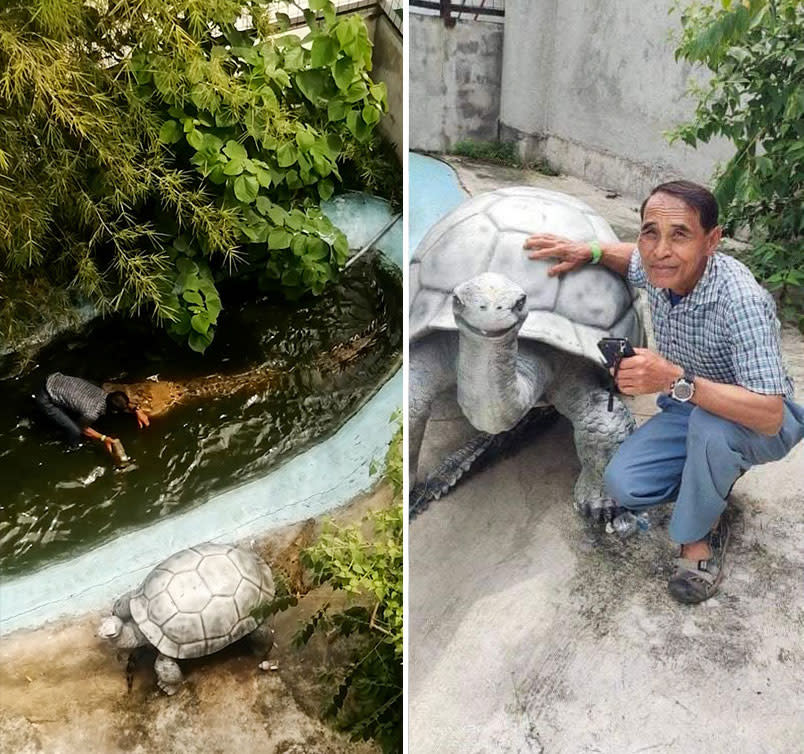 Nehemias Chipada was attacked by a crocodile, after he broke into the enclosure and mistook the animal for a sculpture. Source: Australscope