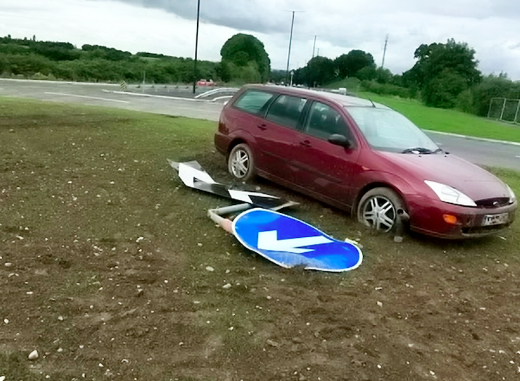 Six cars were involved in crashes on the day the roundabout opened (SWNS)